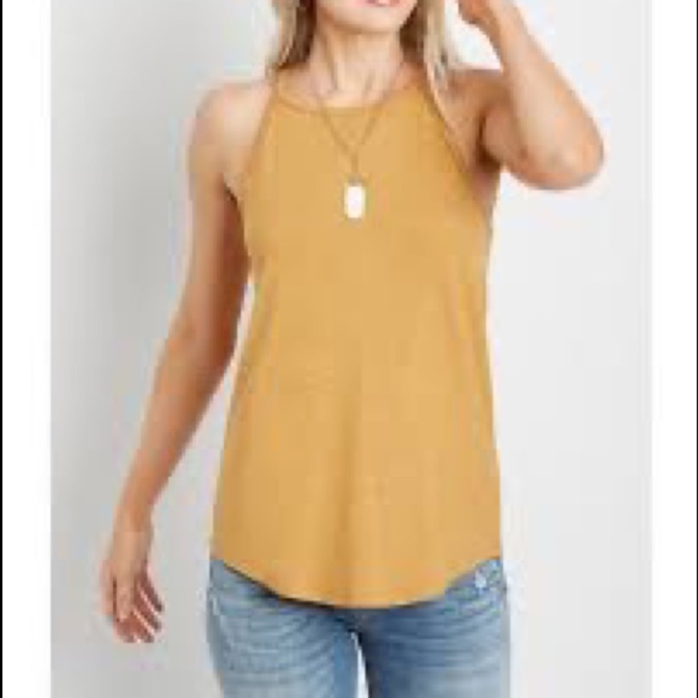 Maurices 24/7 high neck gold tank top
